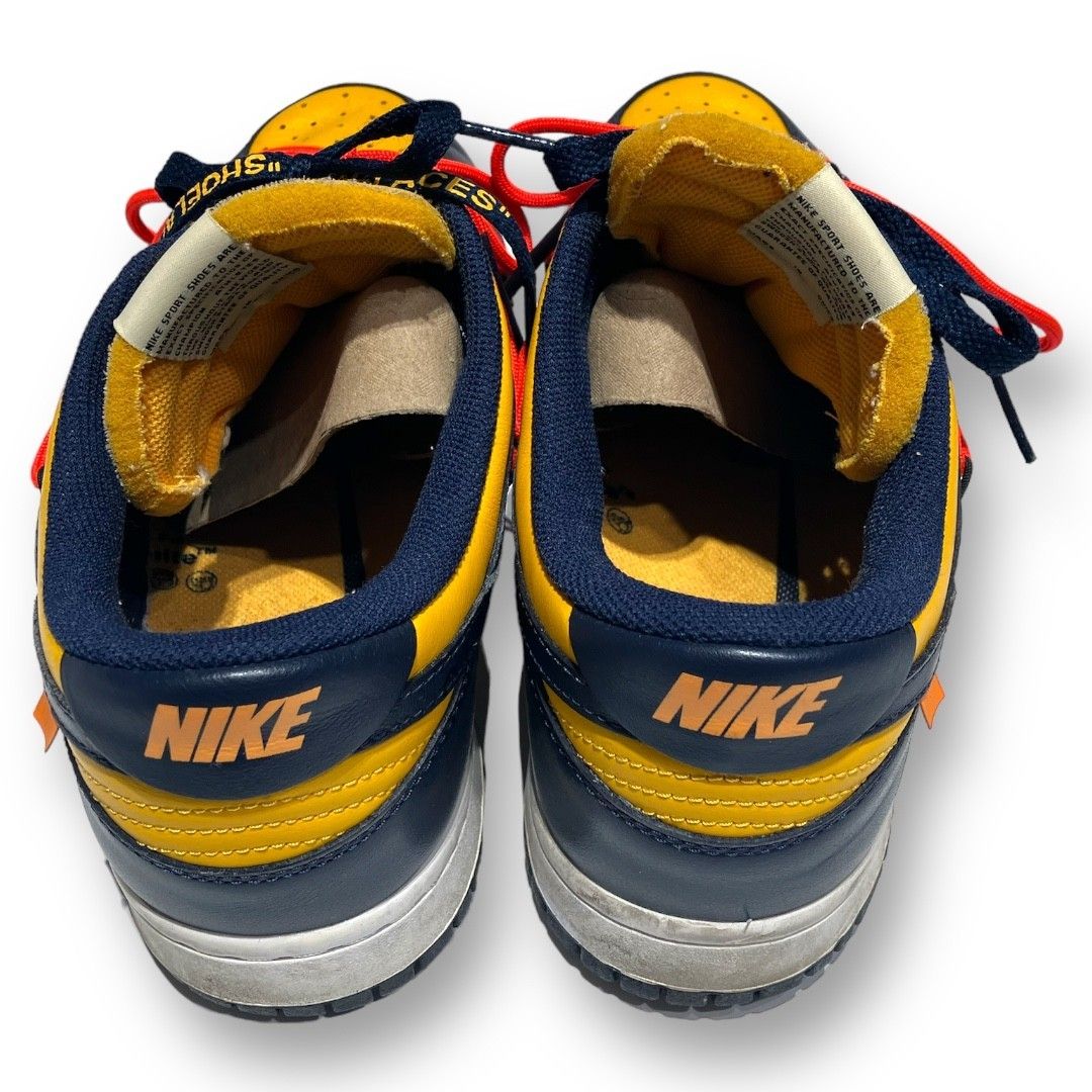 Off-White×NIKE (オフホワイト×ナイキ) Dunk Low LTHR "University Gold/Midnight Navy/White" CT0856-700 スニーカー メンズ ネイビー×イエロー 28.5cm