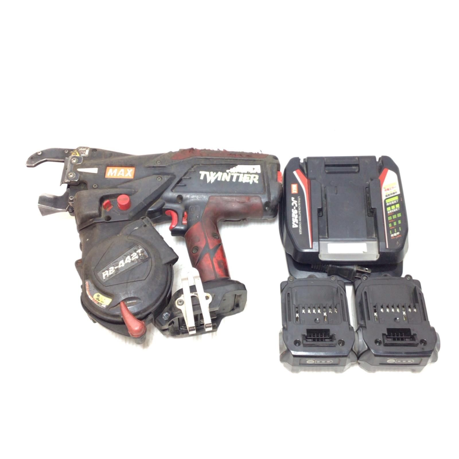 ΘΘMAX マックス リバータイア 程度C 充電器 充電池2個付 コードレス式 14.4v 24827003 使用感有 鉄筋結束機 RB-442T