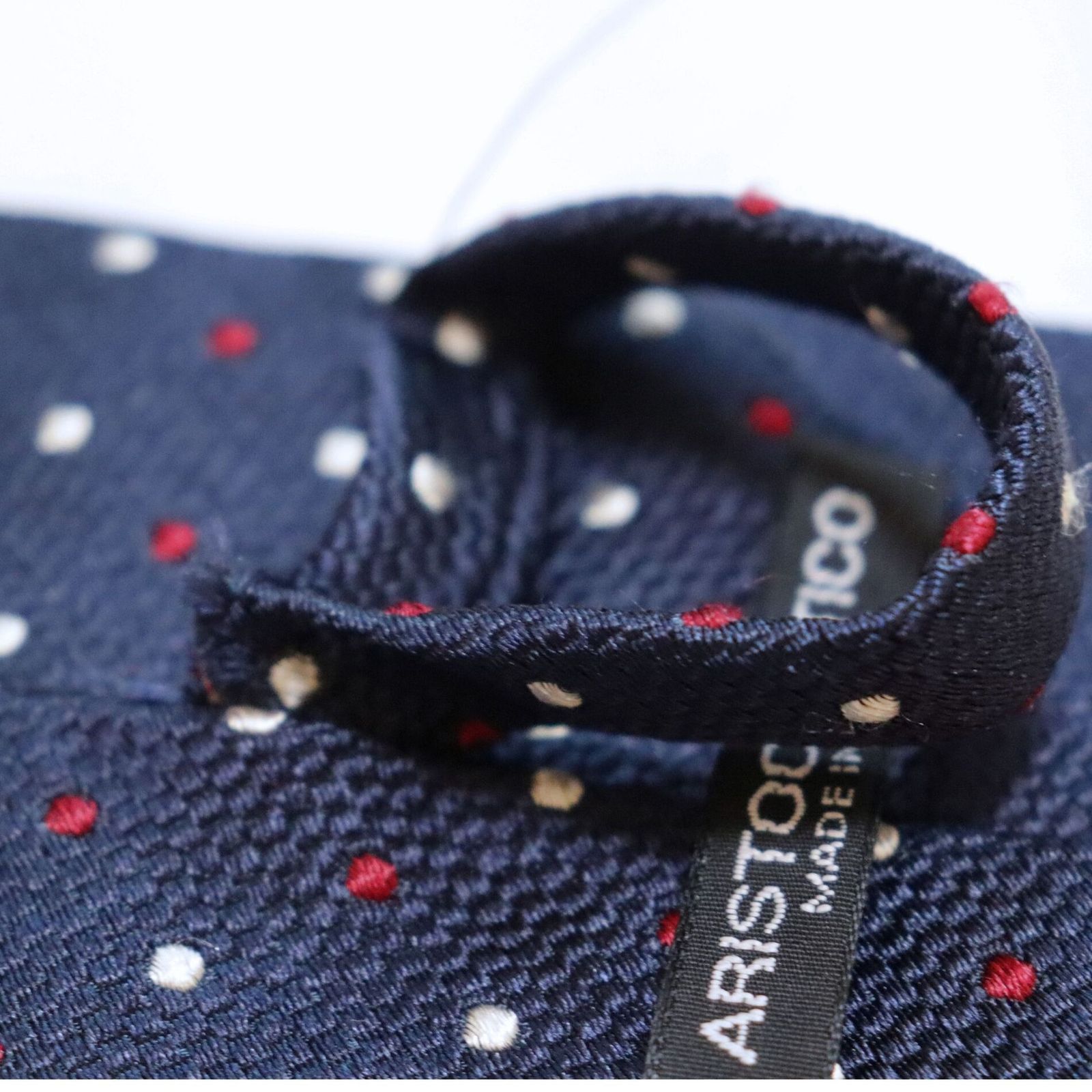 ARISTOCRATICO アリストクラティコ ドット 水玉 小紋 ネイビー  