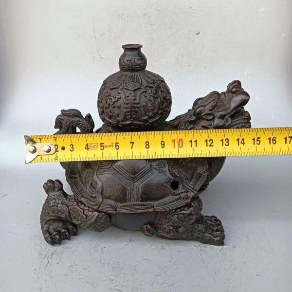 銅器 竜亀薫香炉 茶道具 香道具 工芸品 美術品 置物 竜蓋香炉