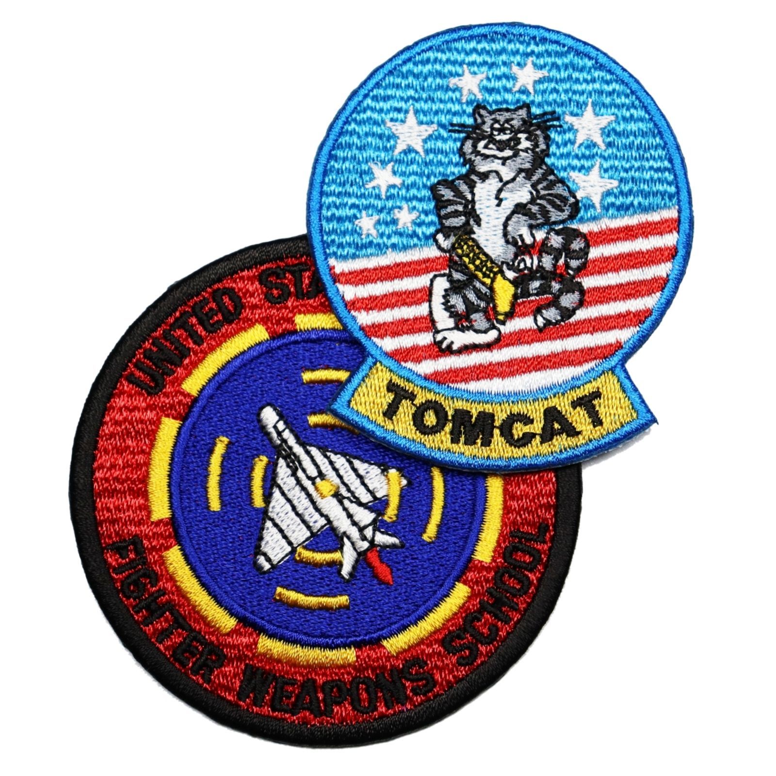 アイロン接着 NAVY アメリカ海軍 兵器学校 + TOMCAT 2枚セット 刺繍