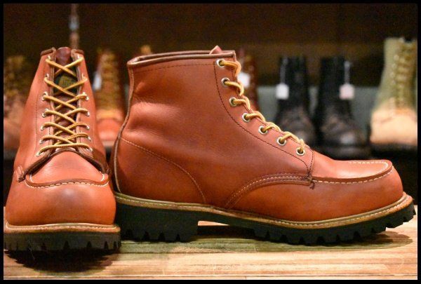 9.5E 半円犬タグ 98年 レッドウィング 8175 ビブラム アイリッシュセッター 赤茶 モックトゥ ブーツ redwing HOPESMORE FJ145