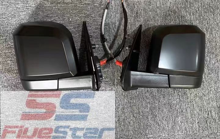 200系ハイエース 6型ルック ドアミラー 電動格納 ミラー電動調整 マットブラック 左右セット