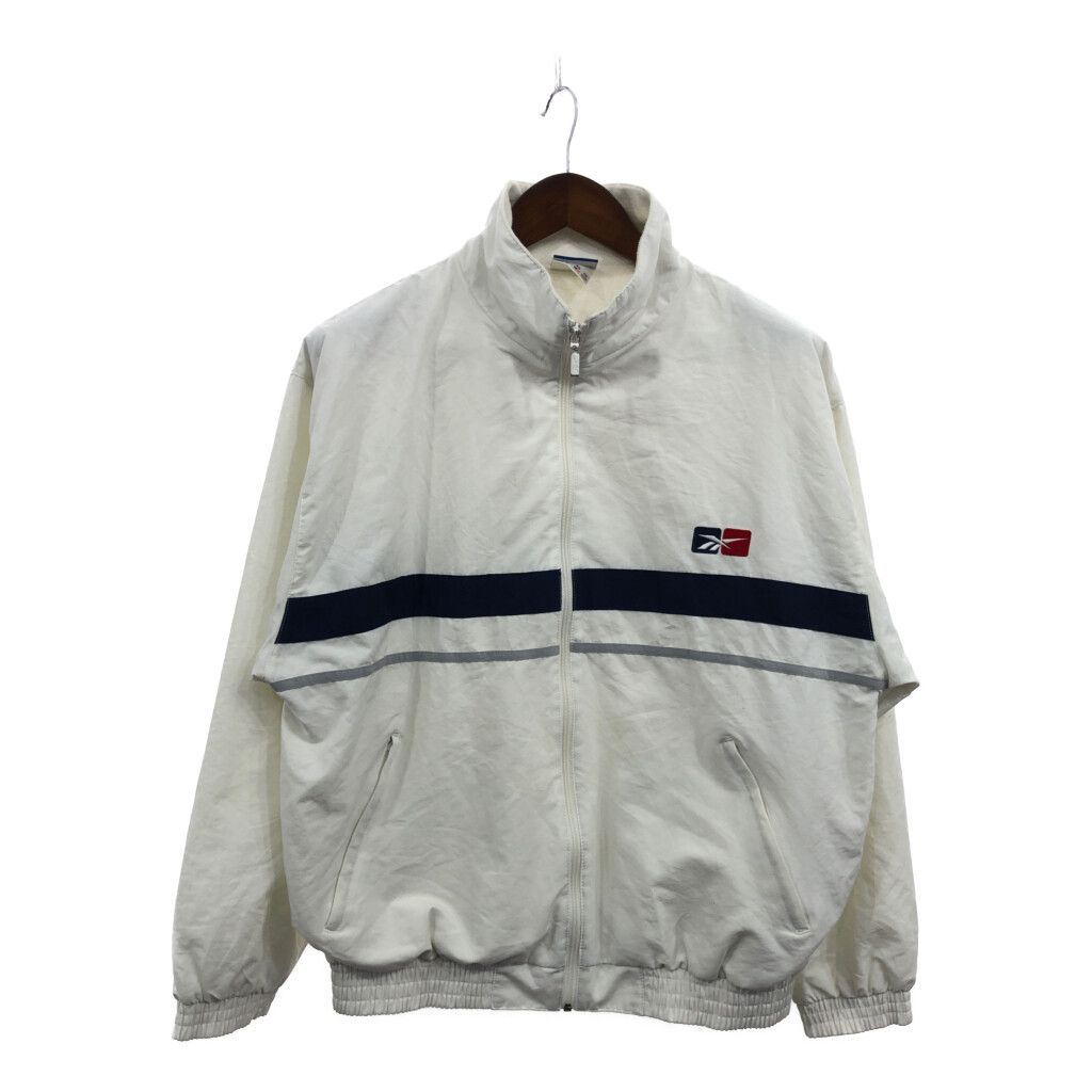 90年代 Reebok リーボック ライン トラックジャケット スポーツ ホワイト (メンズ XS XS) 中古 古着 Q3300 90年代 Reebok リーボック ライン トラックジャケット スポーツ