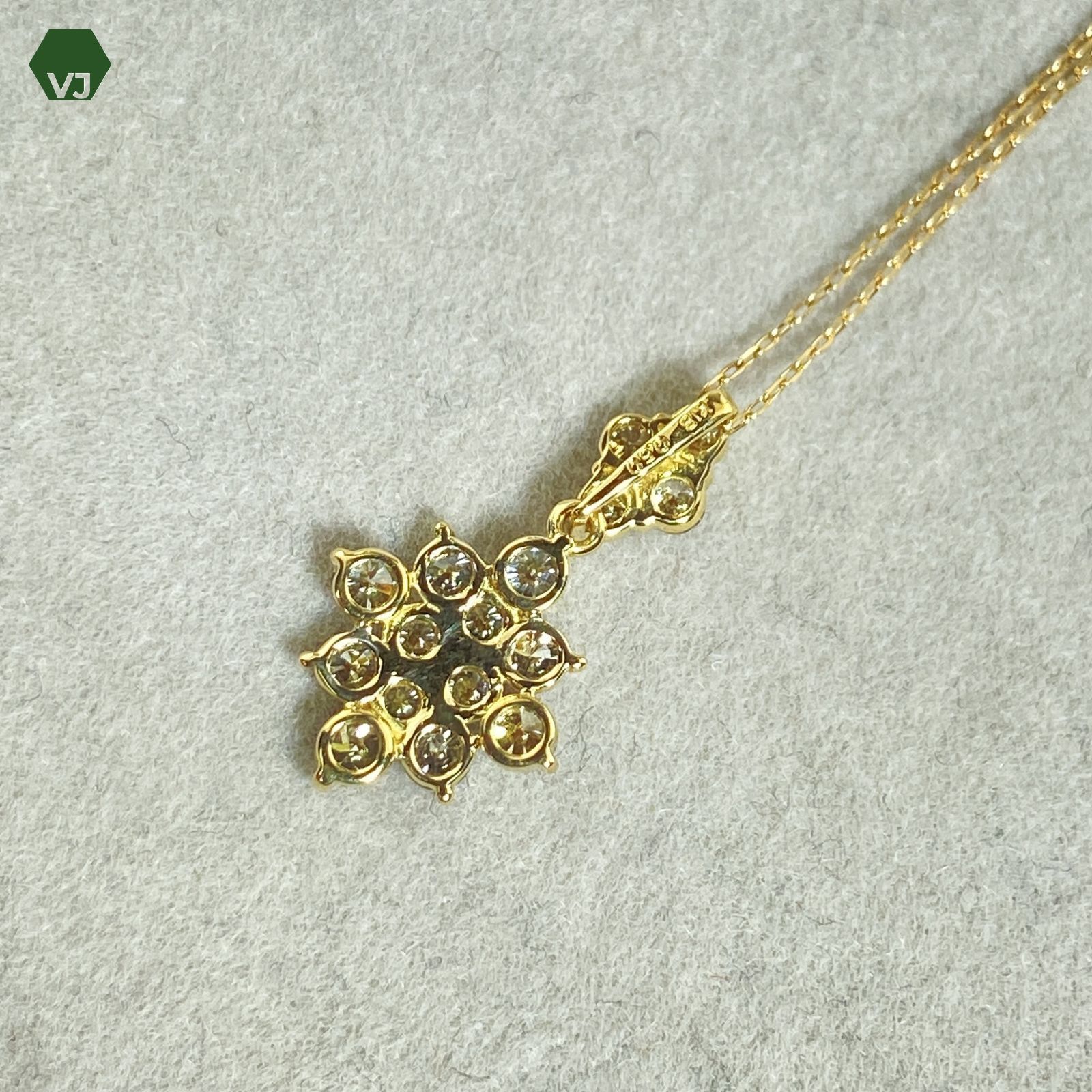 29-03】ダイヤモンド ネックレス D0.5ct 【中古】【K18YG】【約40 