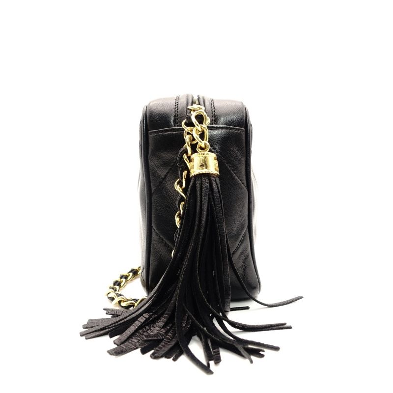 CHANEL マトラッセ フリンジ チェーンショルダーバッグ ブラック シャネル / CHANEL マトラッセ フリンジ チェーンショルダー
