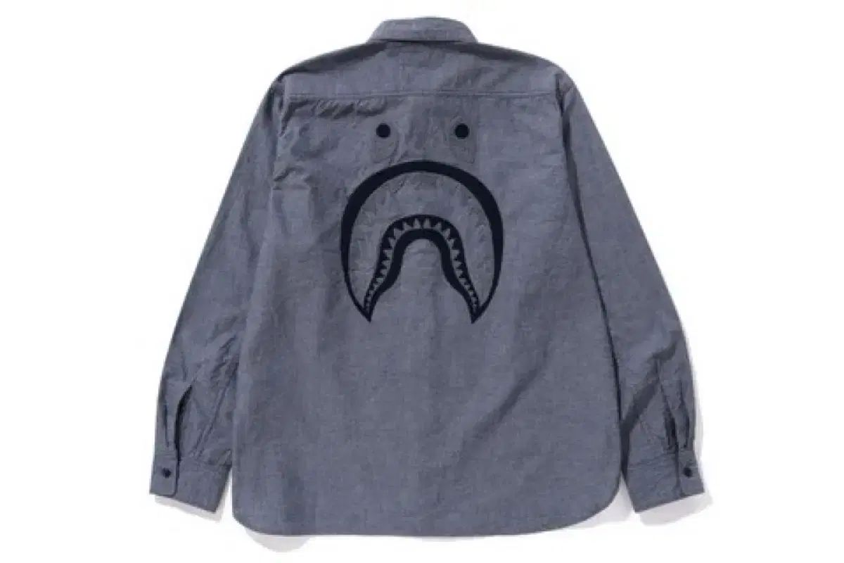 新品 A BATHING APE(アベイシングエイプ) サメ刺繍 ネイビーシャツ XL ／ XXL