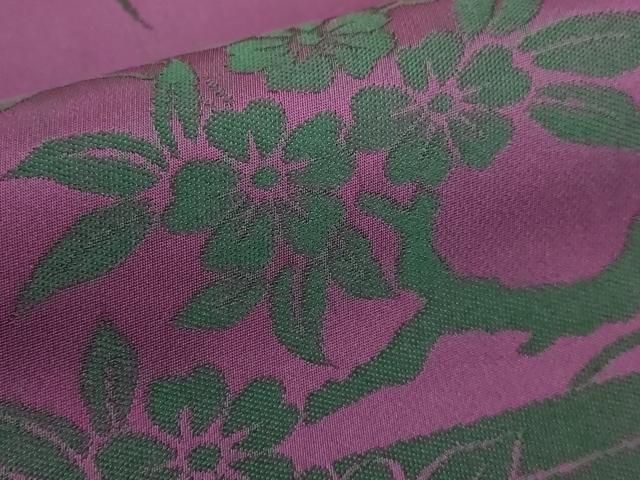 袋帯【辻村寿三郎】ジュサブロー 桜 正絹 染め分け 灰色 赤紫色 六通柄 着物帯 袋帯【辻村寿三郎】ジュサブロー 桜 正絹 染め分け 灰色 赤紫色