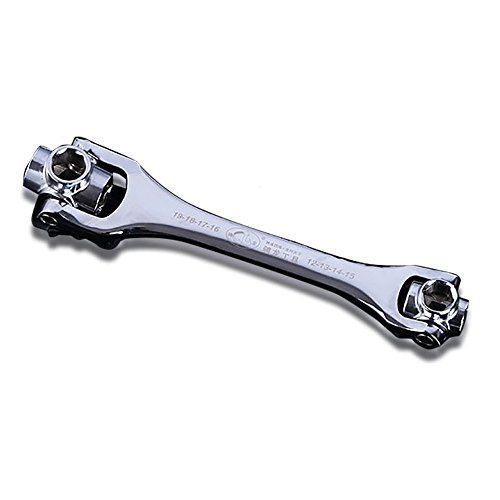 NUZAMAS 8-In-1フレキシブルドッグボーンマルチファンクションヘキサゴンソケットレンチ（マグネット付き）12-19mm 360度回転ヘッド