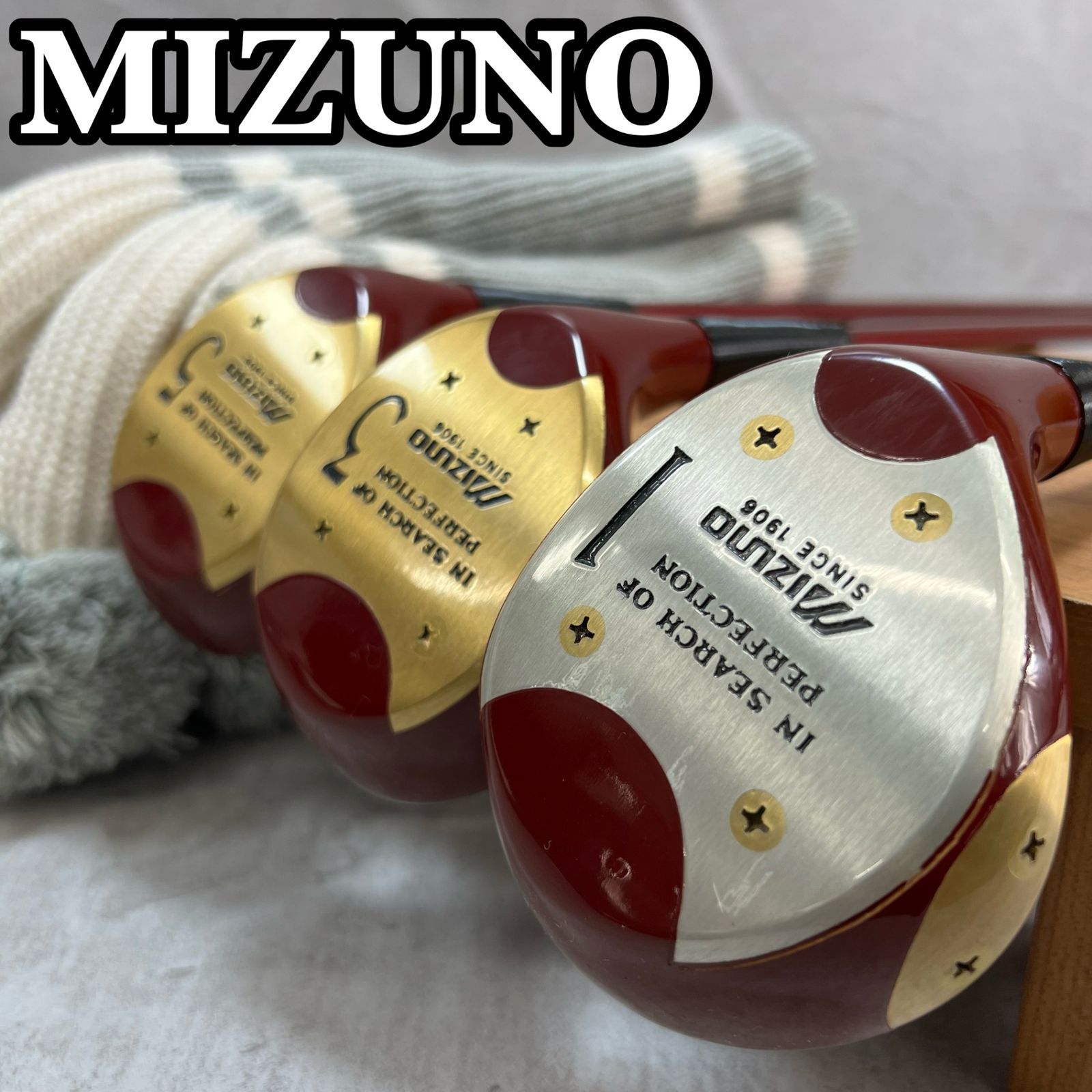 MIZUNO - MIZUNO　ミズノ　パーシモン　SINCE　1906　レディースゴルフウッド3本セット　カーボン　L　右利き用　DR　ドライバー　FW　フェアウェイ MIZUNO ミズノ パーシモン SINCE 1906 レディースゴルフウッド3