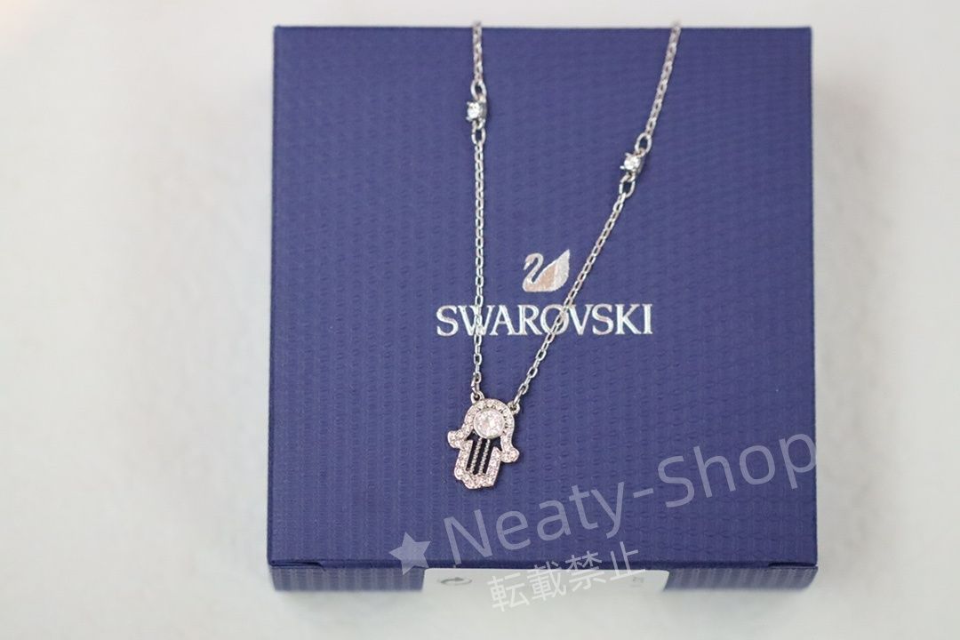 💗新品💗Swarovski  ファッショシルバーの悪魔の目手のひらの美しい鎖骨ネックレス