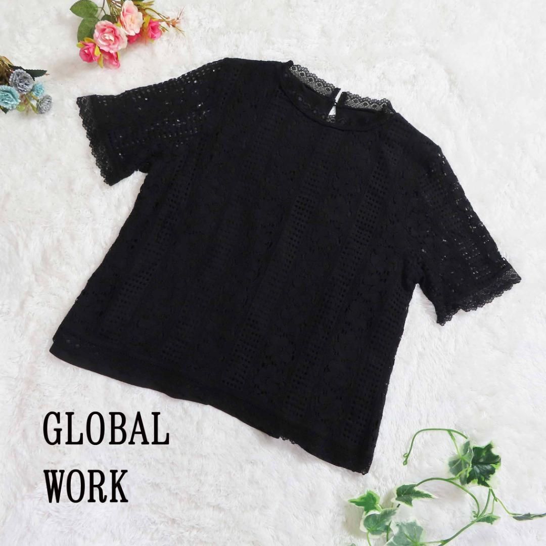 ☆美品【GLOBAL WORK】グローバルワーク レース ブラウス【サイズM