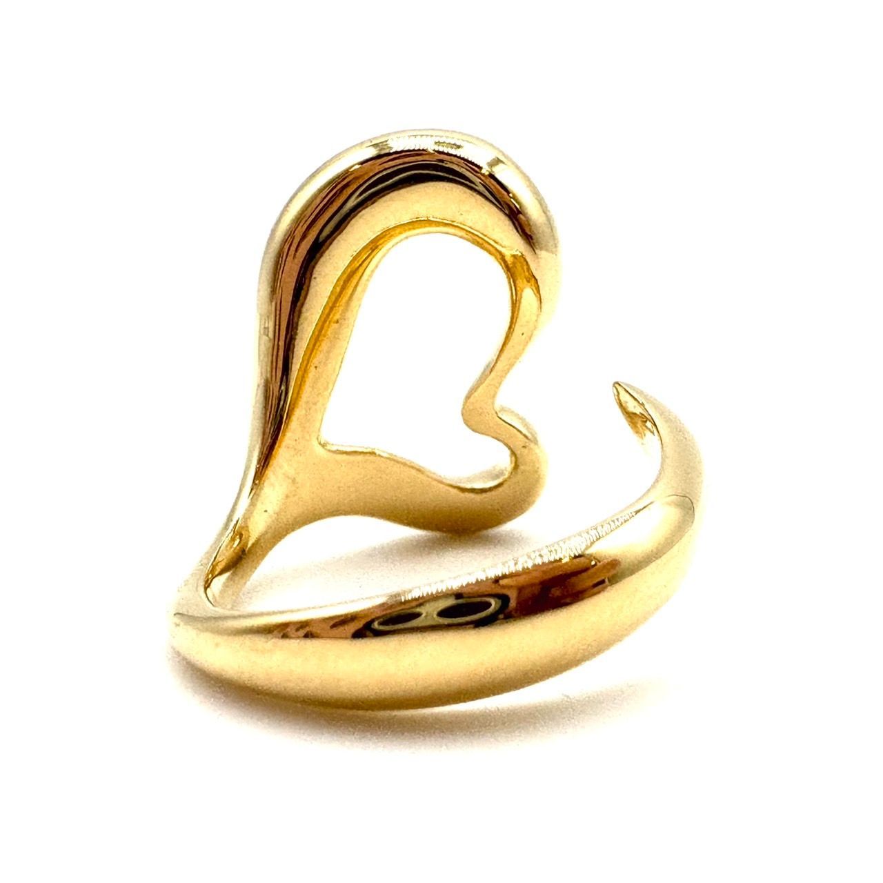 【美品】ティファニー オープンハートリング TIFFANY&Co. ティファニー オープンハート リング 指輪 6.5号 18