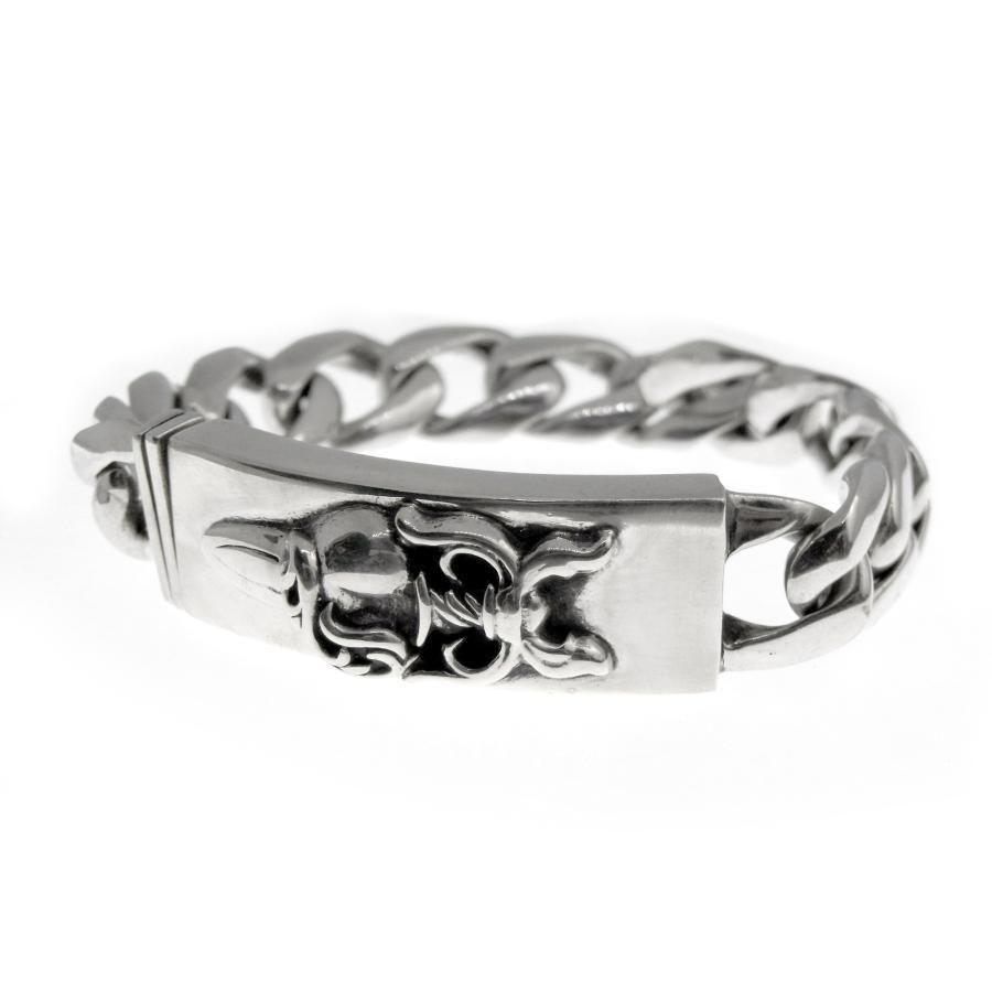 クロムハーツ CHROME HEARTS 【 SHT ID DGGR HRT 】 オールド ダガー ハート シルバー ID ブレスレット　s3589