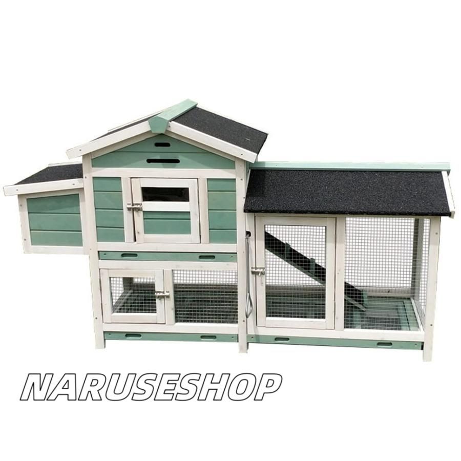 鶏小屋木製チキンハウス 屋外マルチレベル耐候性鶏小屋 4羽の鶏用の広々とした鶏小屋 ネスティングボックス付き ラン ワイヤーメッシュ 取