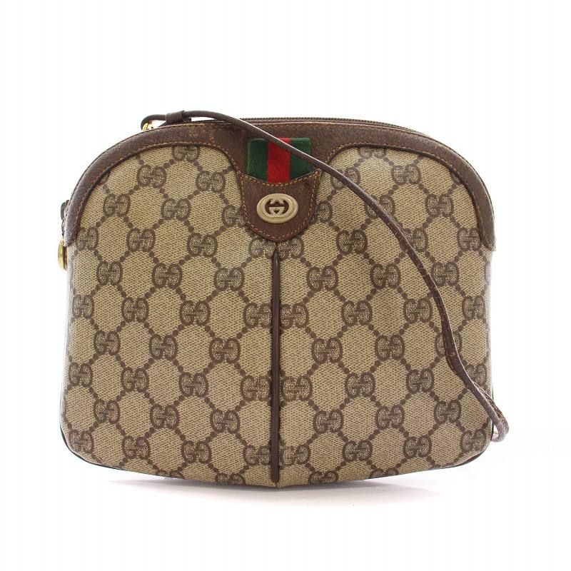 GUCCI シェリーライン クラッチバッグ GG ベージュ レザー ヴィンテージ ✨美品✨GUCCI シェリーライン GG クラッチバッグ レザー
