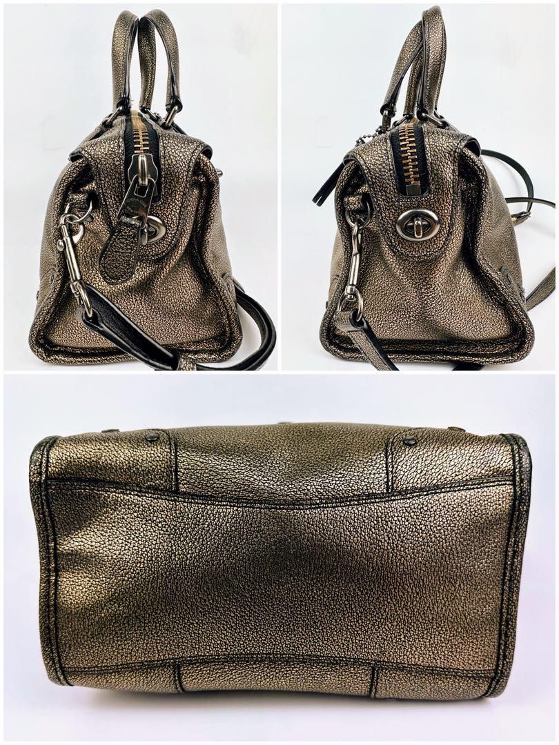 コーチ 33684 ライダー 24 サッチェル メタリックレザー 2wayブラス 