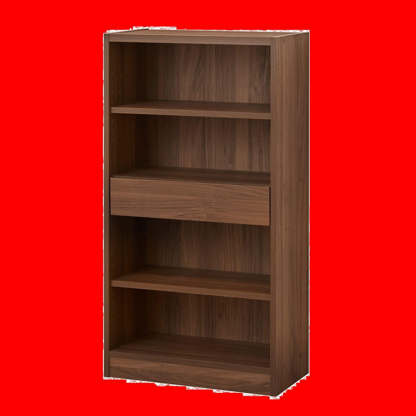 シェルフ 飾り棚 本棚 ダークブラウン なめらかな開閉の引き出し付きシンプルラック 幅56.3 高さ107.1 奥行29.2cm 白井産業 SO1-1155HDK セルオリア