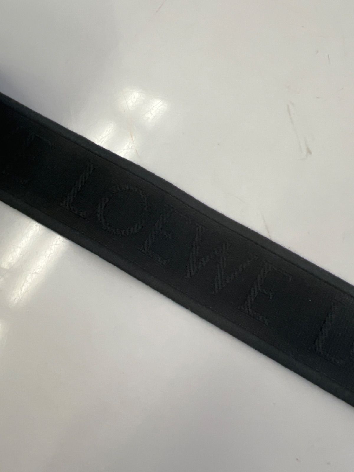 極美品 ロエベ アナグラム レザー×キャンバス ショルダーストラップ  