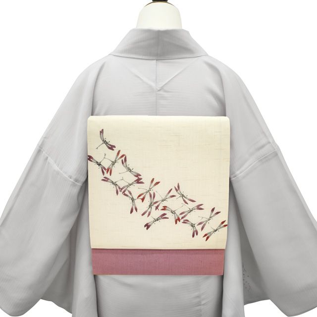 名古屋帯　生成　夏帯 中古】 夏物 名古屋帯 リサイクル 麻 九寸 染め帯 生成り色 オフ