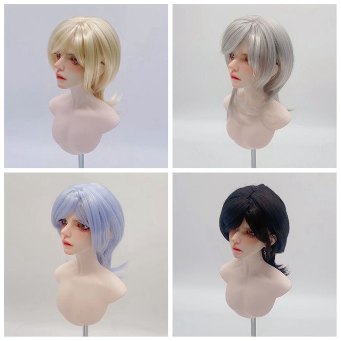 全5色 ドール ウィッグ 短髪 パーツ ブラック 1/4 シルバー 即
