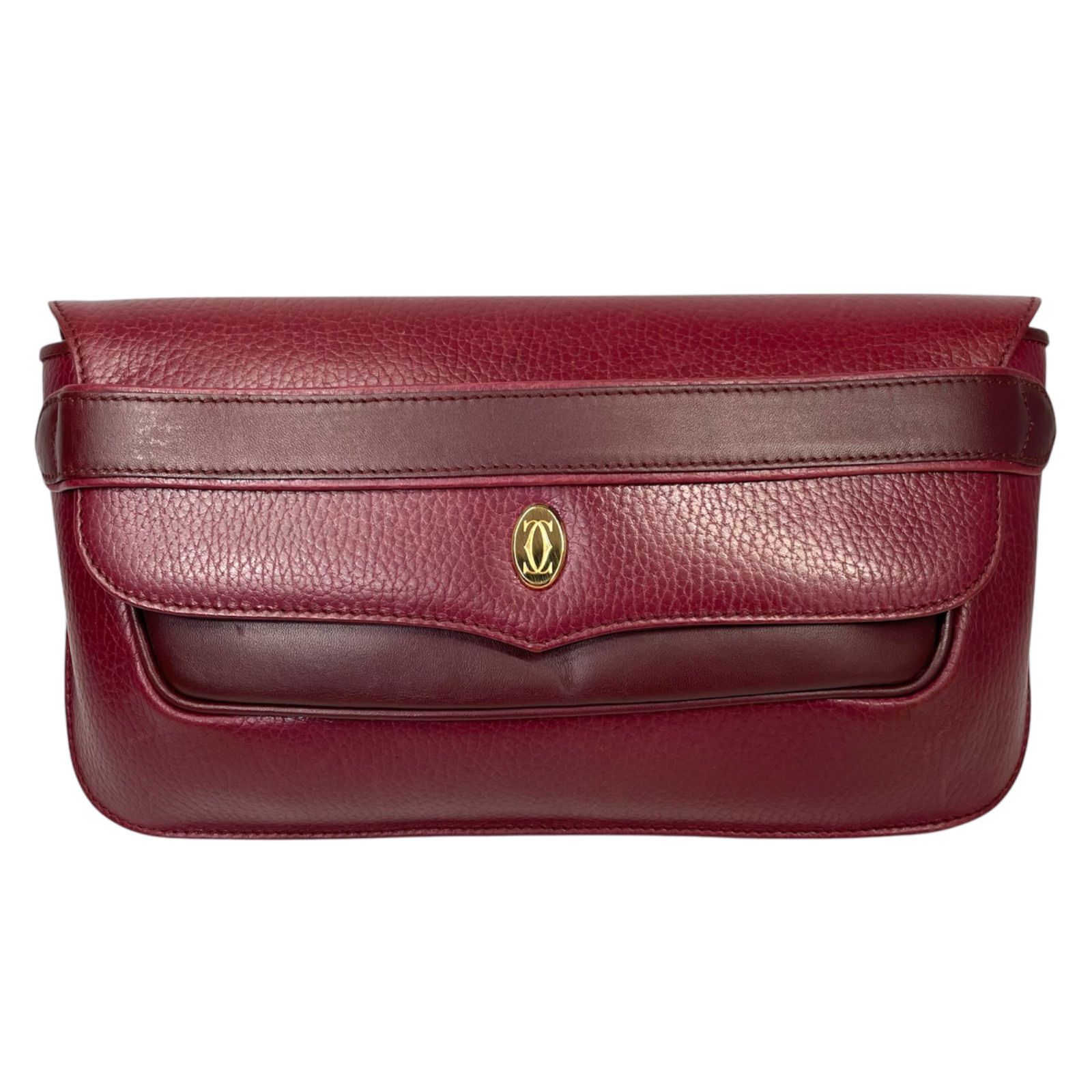 Cartier　カルティエ　ボルドー赤　クラッチバッグ　ヴィンテージ　ボルドー Cartierカルティエ ボルドー赤 クラッチバッグ ヴィンテージ ギャラ