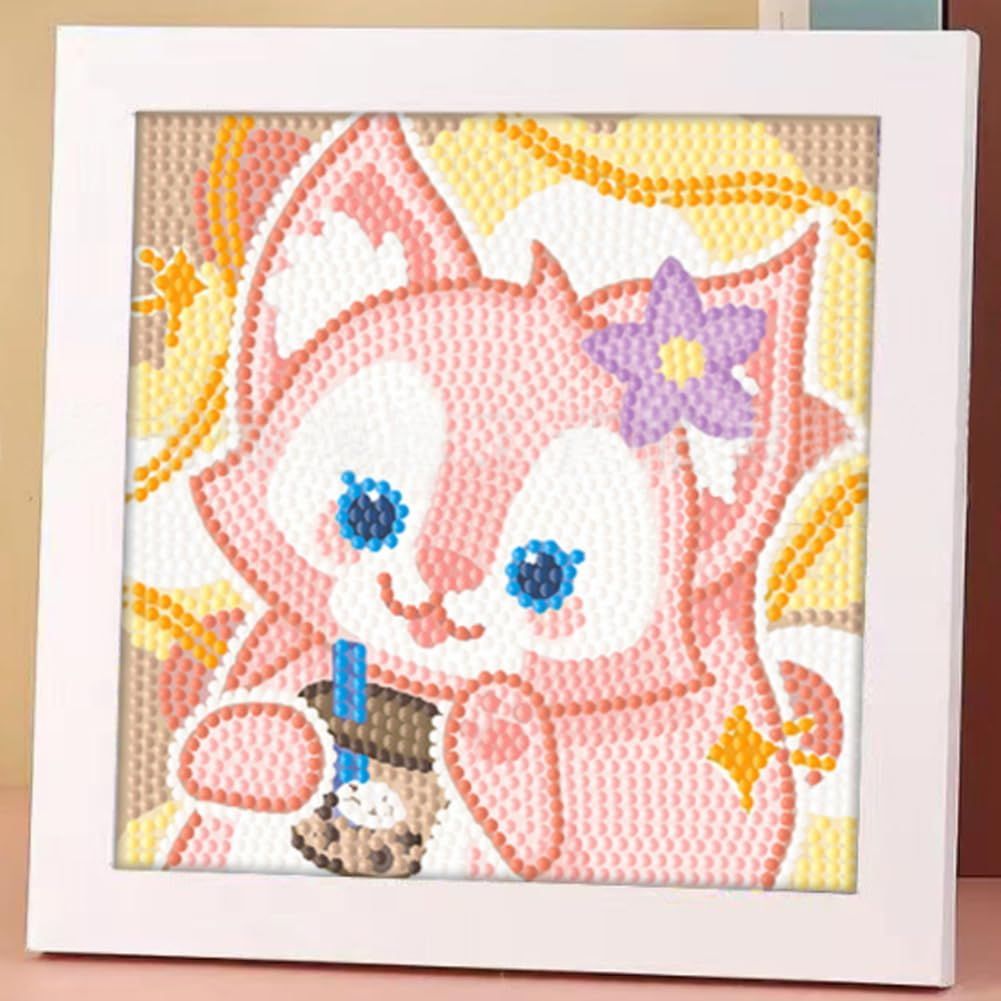 【在庫処分】 DIY5dダイヤモンドアートペインティングキット猫と羽家の壁の その他