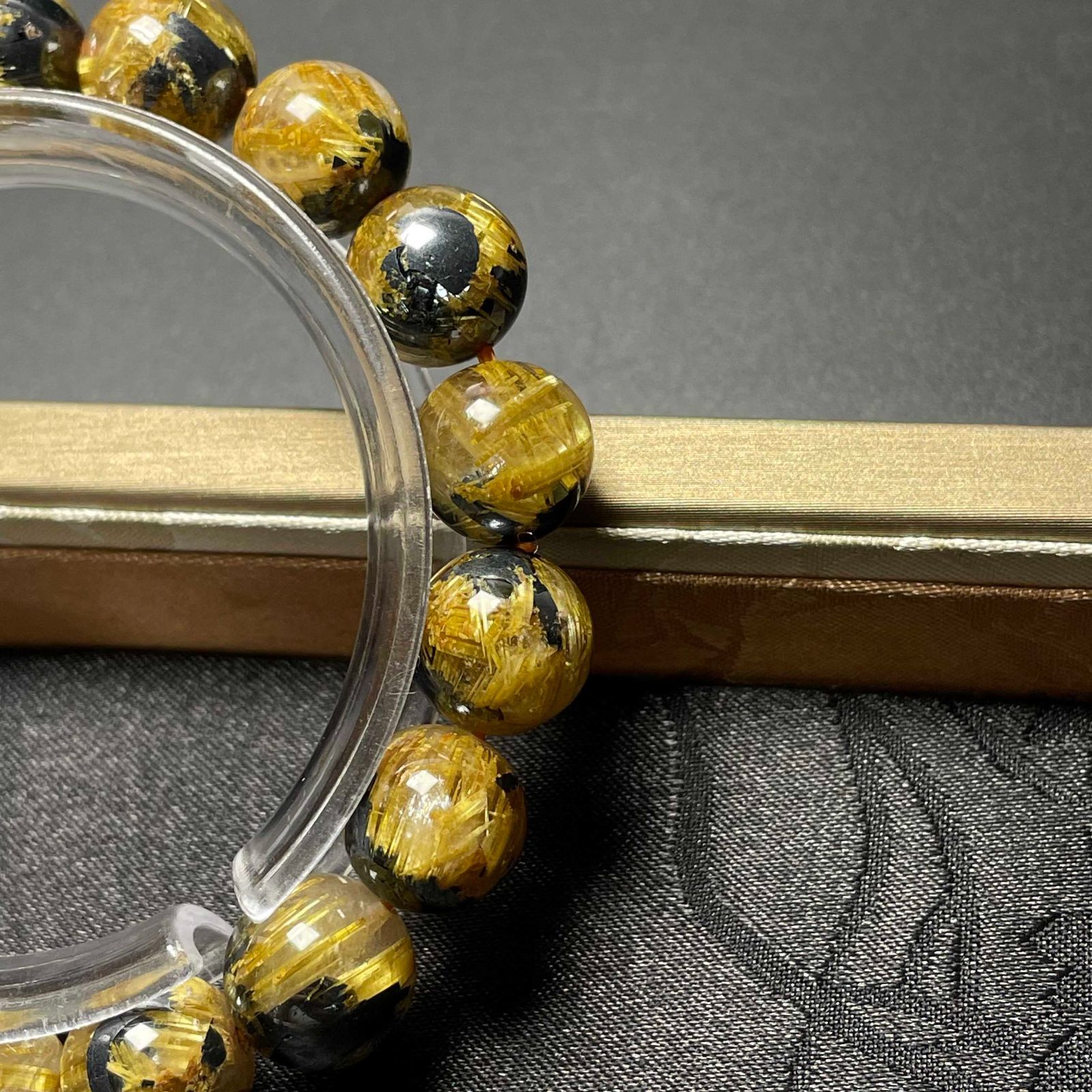 ゴールドタイチンブレスレット プレミアムイエローゴールドタイチンルチルクォーツ 20mm～20.5