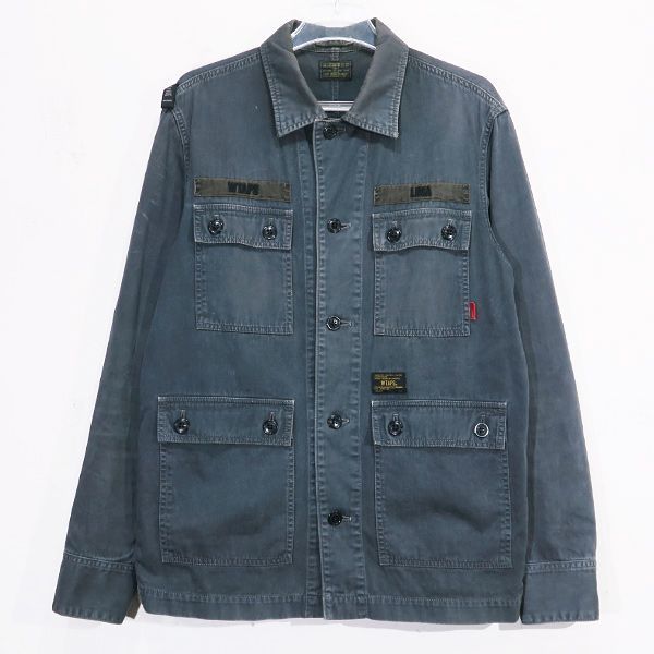 WTAPS ダブルタップス 13SS JUNGLE L/S/SHIRTS.COTTON.TWILL 131GWDT-SHM01 ジャングル ロングスリーブ シャツ コットン ツイル ブラック 長袖 サイズ3(L) deck