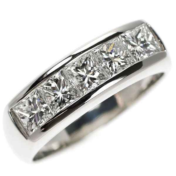 値下げしました❗️PT900プリンセスカット1ct１文字ダイヤモンドリング Pt900 プリンセスカット ダイヤモンド リング 1.57ct 一文字