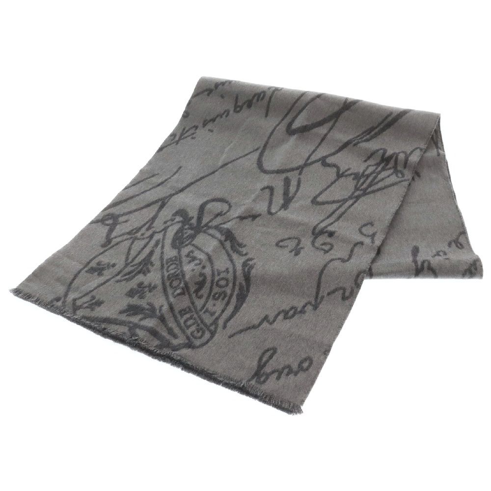 Berluti (ベルルッティ) シグネチャー スクリットマフラー グレー