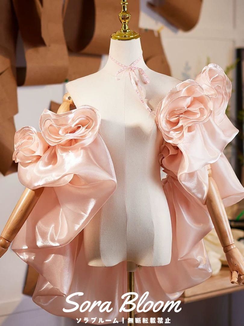 ♥ お花のデザインが可愛い 淡いピンクのショール