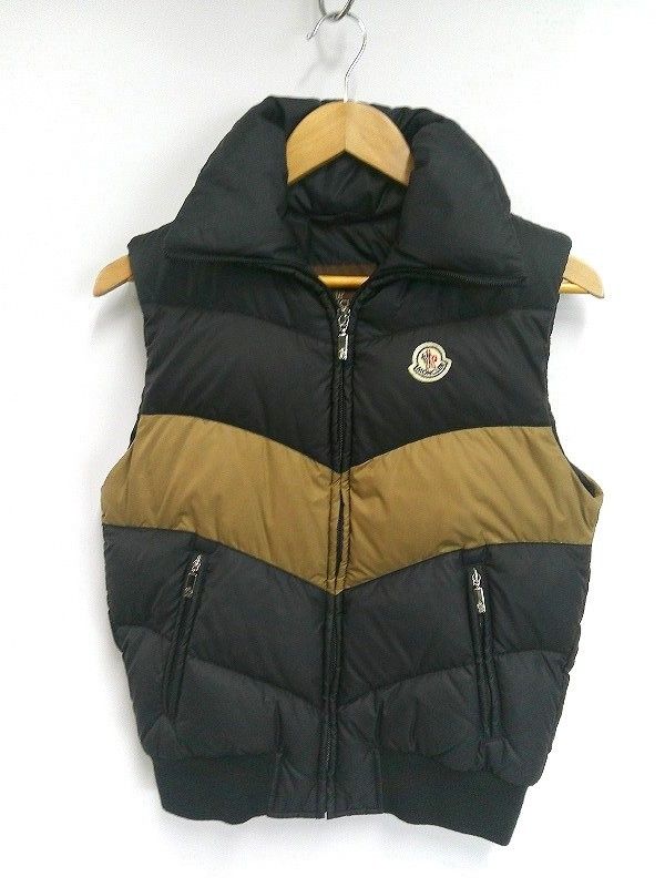 s25g-a490x MONCLER ﾓﾝｸﾚｰﾙ ﾚﾃﾞｲｰｽ ﾀﾞｳﾝﾍﾞｽﾄ 茶ﾀｸﾞ ﾊﾞｲｶﾗｰ ﾌﾞﾗｯｸ サイズ１