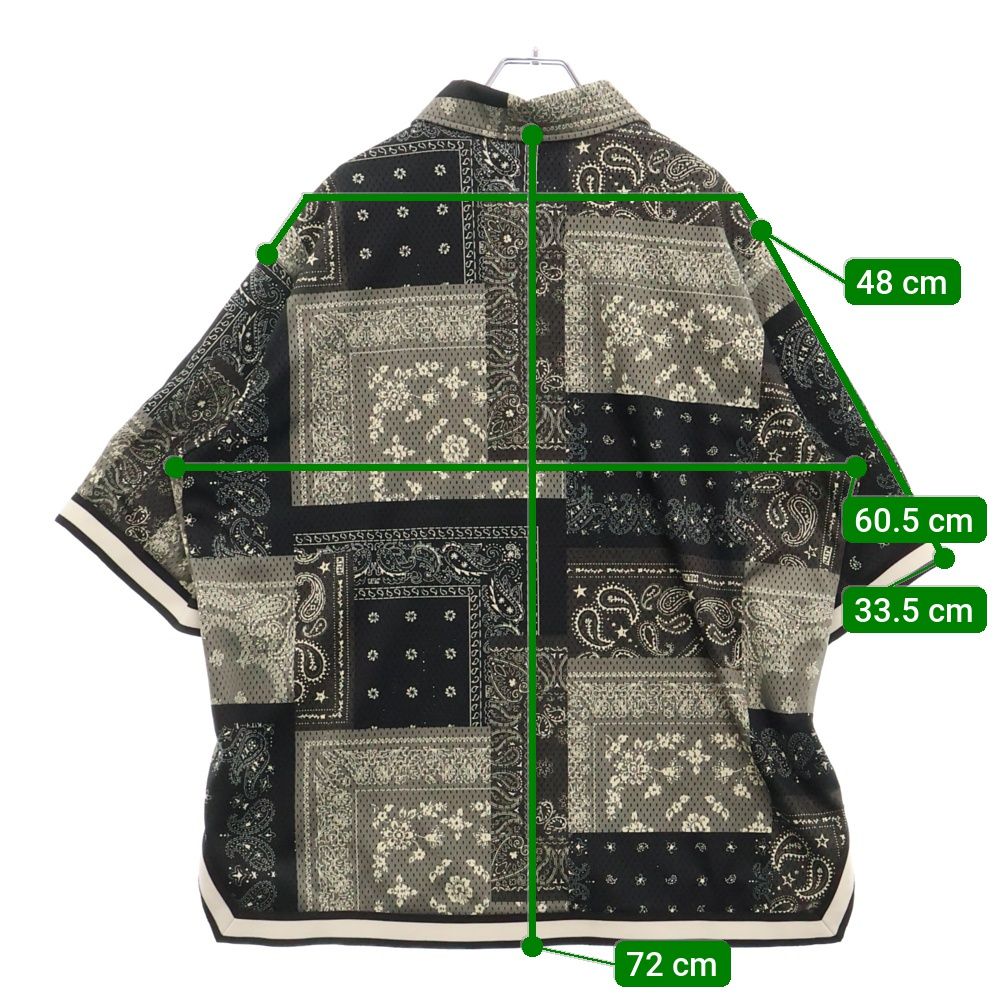 KITH (キス) 25SS Printed Mesh Woodpoint Shirt バンダナ総柄プリント