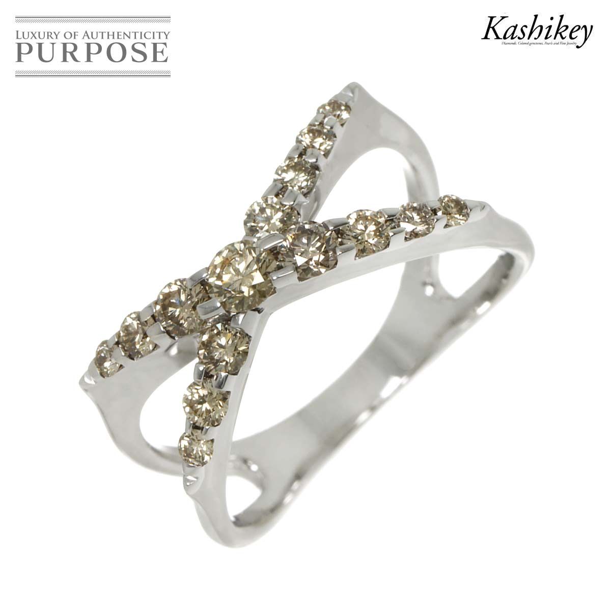 カシケイ KASHIKEY ネイキッド 22.5号 リング ブラウン ダイヤ 1.00ct K18 WG ホワイトゴールド 750 柏圭 Diamond Ring 90295475