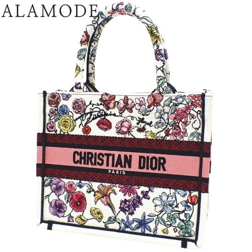 Christian Dior(クリスチャンディオール) ブックトート スモール Florilegio 刺繍 花柄 フラワー ハンドバッグ キャンバス  ホワイト白 ピンク マルチカラー M1265ZEMF_M933 40802111713【アラモード】 - メルカリ