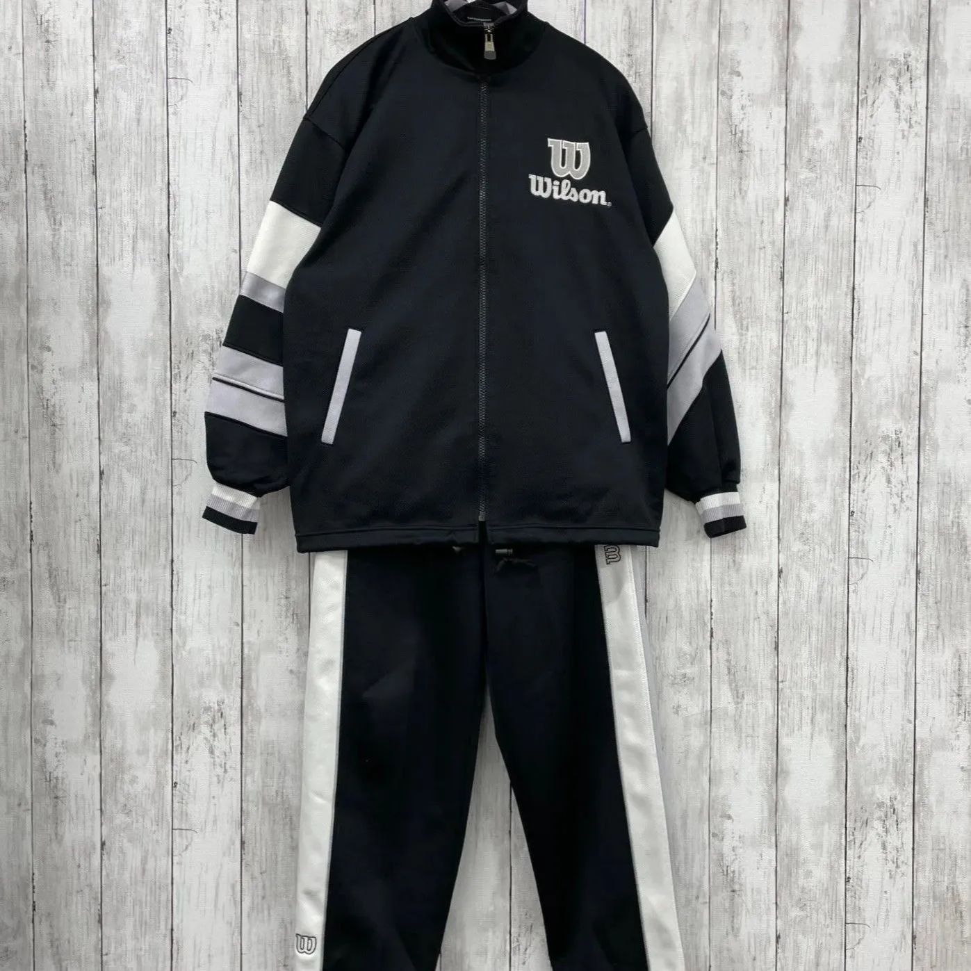 90s ウィルソン デカロゴ トラックジャケット ヴィンテージ ブルー L 90s ウィルソン デカロゴ トラックジャケット ヴィンテージ