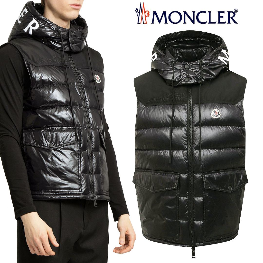 22 MONCLER モンクレール 1A00150 53A0E ブラック GENICHI ロゴ ダウン 