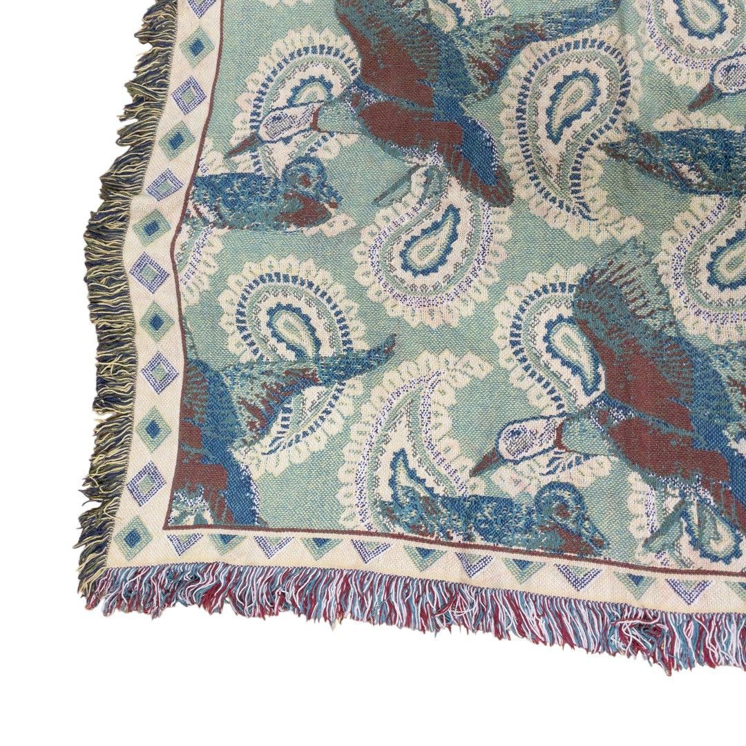 ペイズリー柄ラグ アンティーク　ヴィンテージ アウトレット vintageラグ カーペット カモ ペイズリー柄 718 vintage