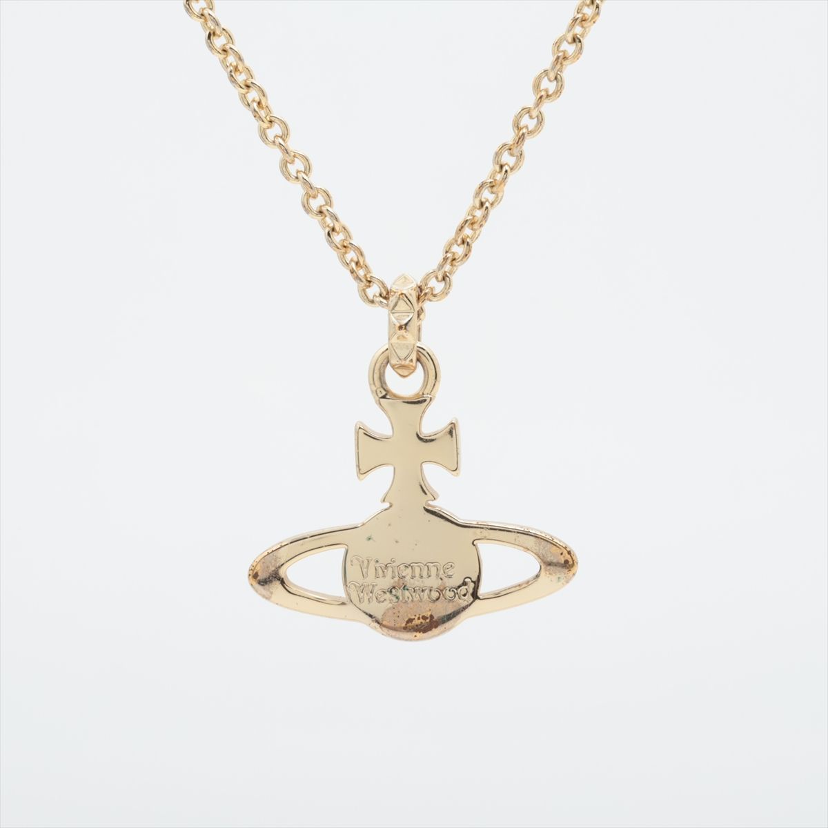 美品 ヴィヴィアンウエストウッド ネックレス オーブ ゴールド ストーン 金 Vivienne Westwood ヴィヴィアンウエストウッド ネックレス