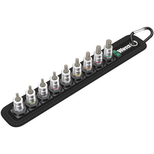 WERA ヴェラ 差込角1|4DR 9点組 レール付き ビットソケット セット 003884 工具 ツール DIY 作業工具 道具