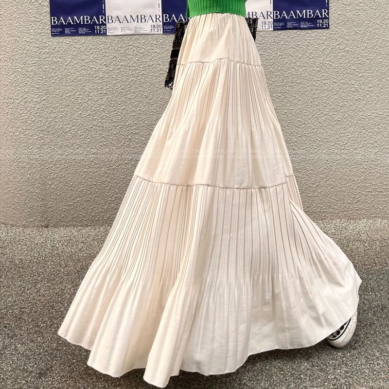 ロングスカート レディース スカート ティアードスカート ティアード マキシ丈 マキシスカート ウエストゴム きれいめ カジュアル 夏 春 春夏 ロング丈 プリーツHZQ2965