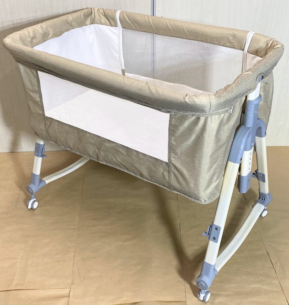 美品】Vinona ベビーベッド 添い寝 折りたたみ ハイローベッド