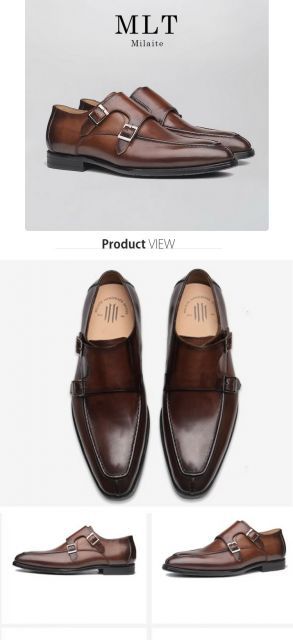 種類7：ブラック/25.5cm ダブルモンクストラップ Uチップ メンズ