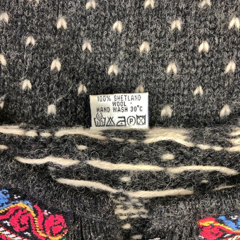 90年代 チロリアンニットセーター ユーロ 総柄 グレー (メンズ M) 中古
