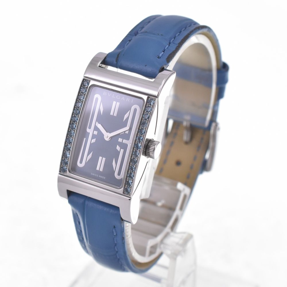 【美品】正規品BVLGARIブルガリレッタンゴロ RT39S クォーツ 正規品 BVLGARI - ブルガリ レッタンゴロ RT39S 革ベルト ホワイト