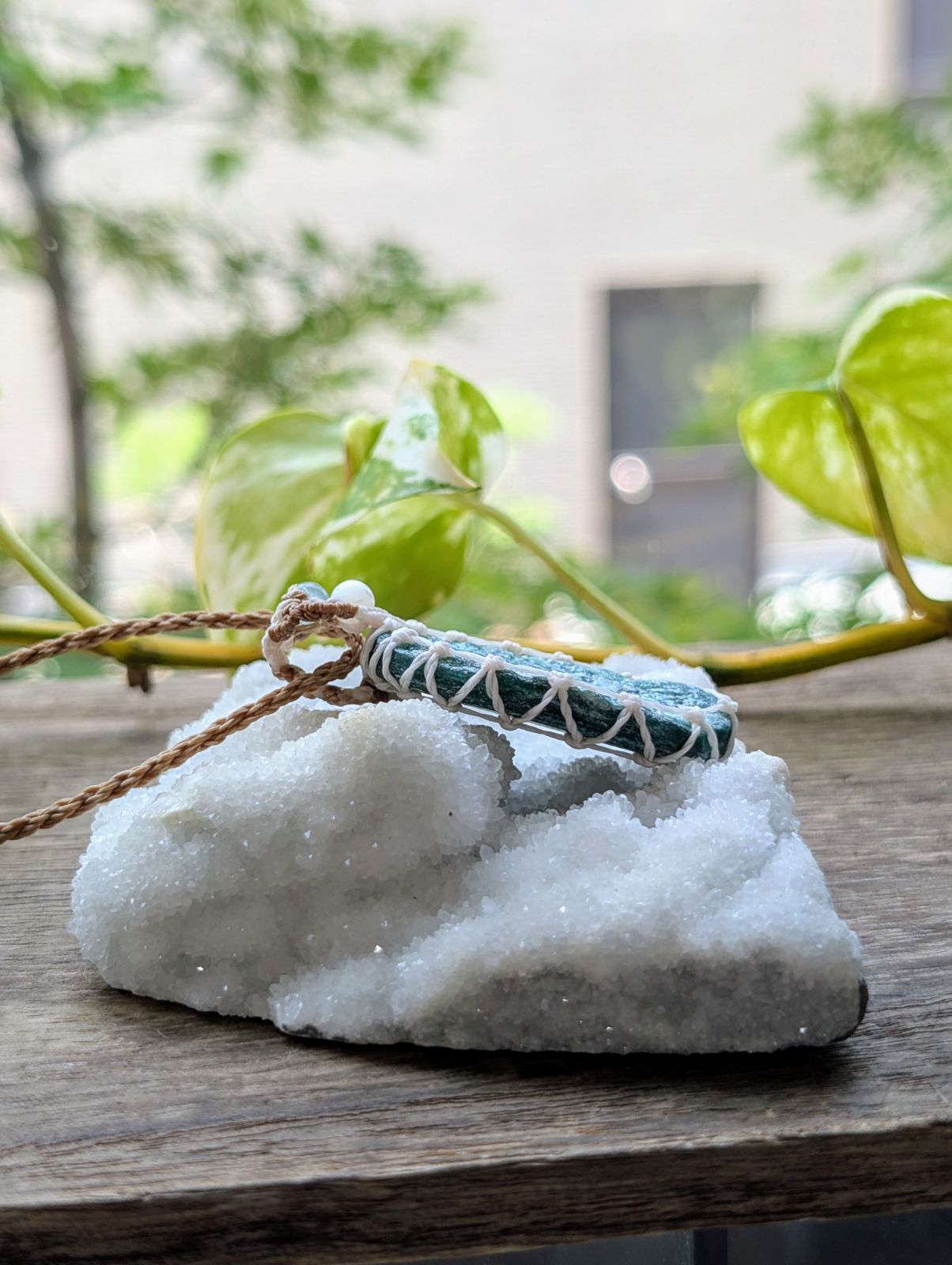 お買い得品 ☆グリーンアベンチュリンDruzy・アベンチュリン☆マクラメ