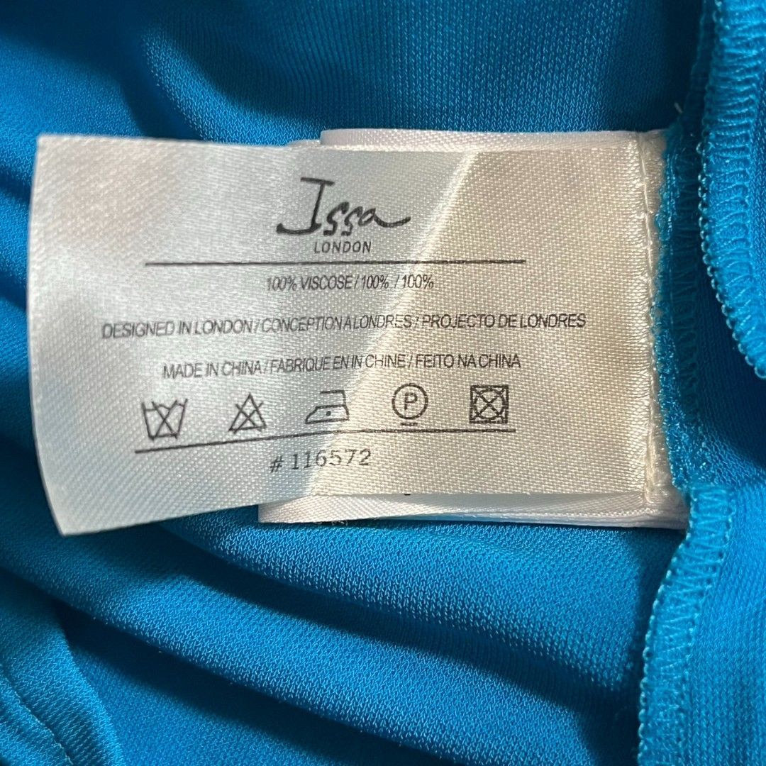 極美品】イッサロンドン Issa London ドレープワンピース ブルー
