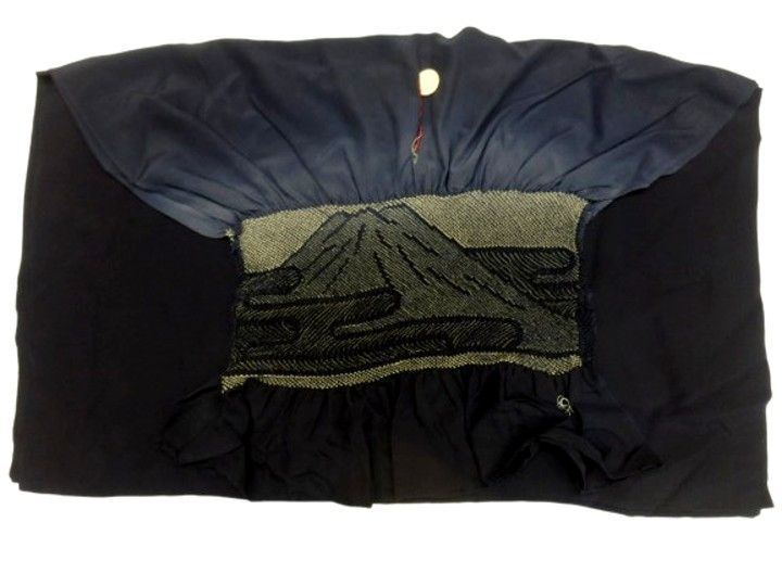 兵児帯 へこおび 男帯 浴衣帯 メンズ 正絹 青 紺色 ネイビー 絞り 鹿の子 紳士用 和服用 和装 男性用 着物 浴衣 父の日 ギフト プレゼント 端本絞り 富士山 柄 No.4