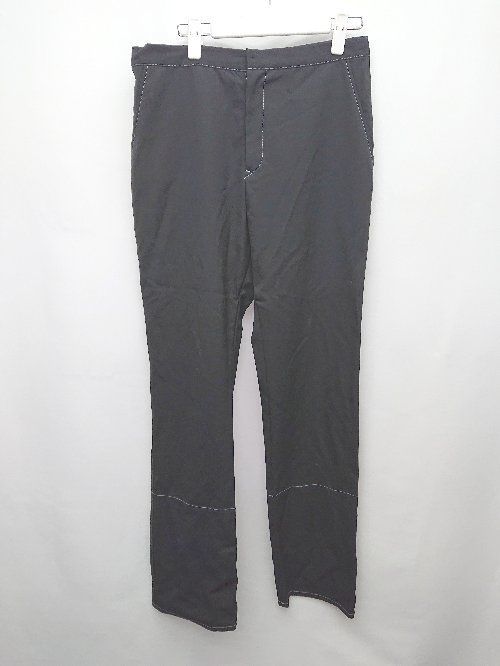 Y'ｓ ワイズ Yohji Yamamoto ステッチ ウール100% ギャバ パンツ サイズ3 ブラック メンズ P  【1404040000539】